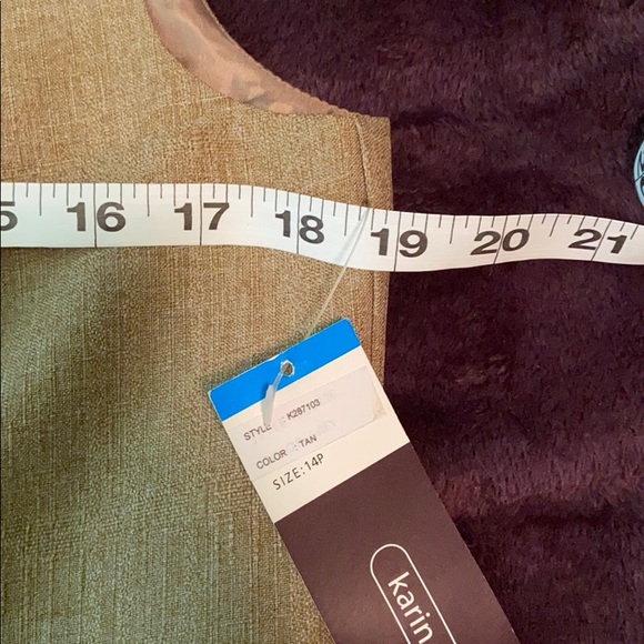Karin Stevens tan dress sz 14P - Picture 5 of 6